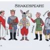 Alison Gardiner Shakespeare's Characters Tea Towel