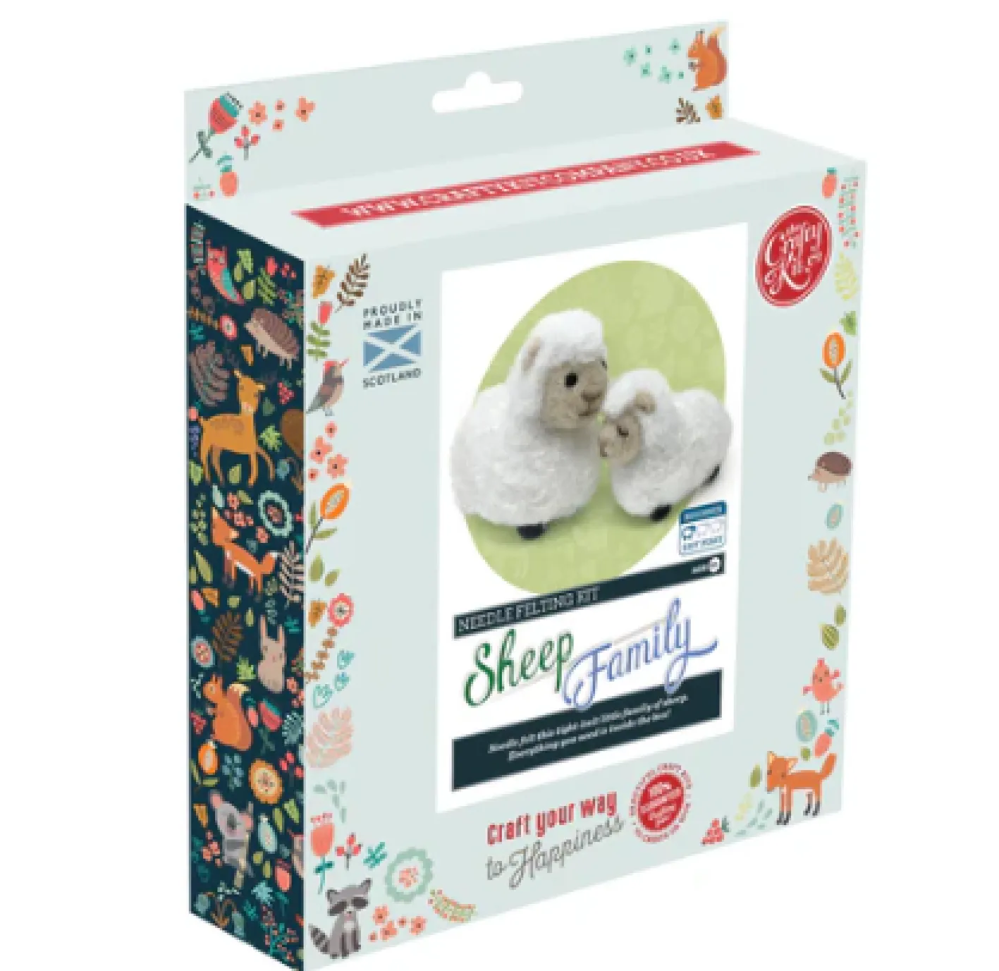 The Crafty Kit Co. Sheep Family Needle Felting Kit