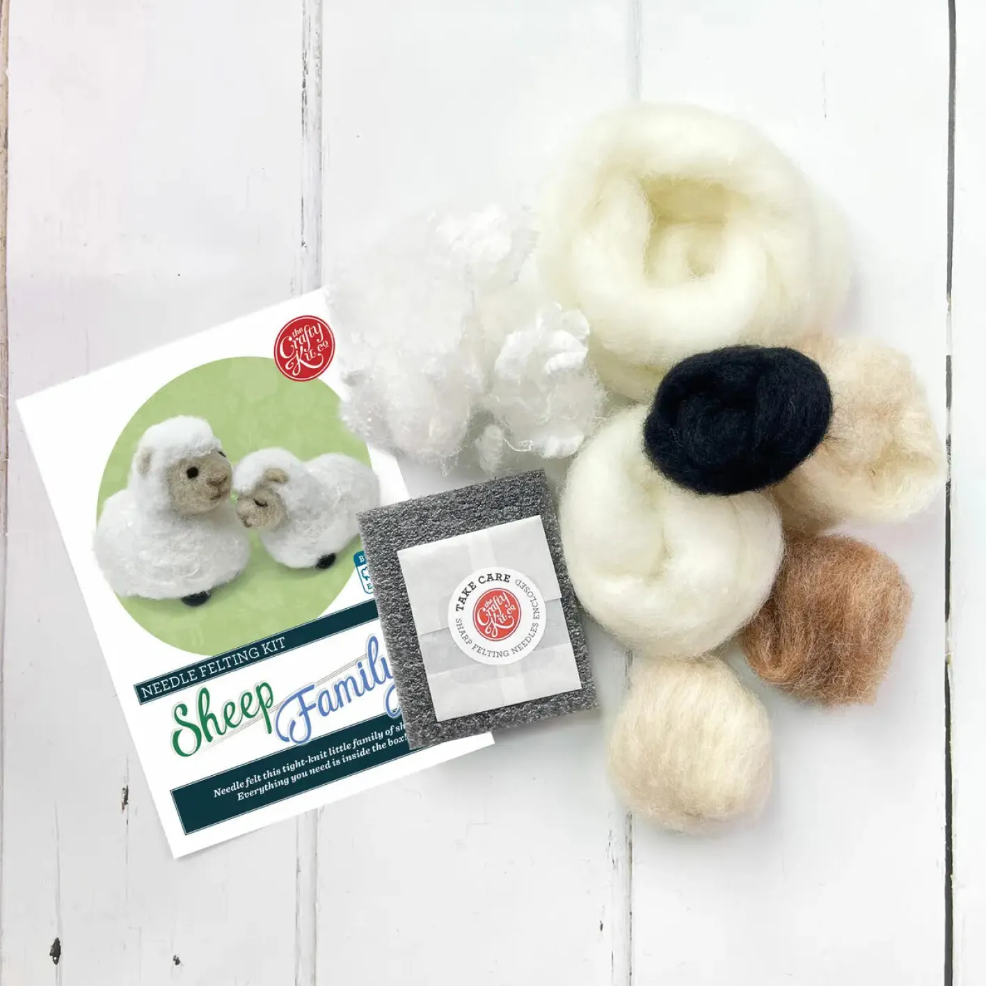 The Crafty Kit Co. Sheep Family Needle Felting Kit