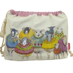 Emma Ball Sheep in Sweaters Drawstring Cotton Bag