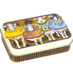 Emma Ball Sheep in Sweaters Hinged Small Rectangular Tin
