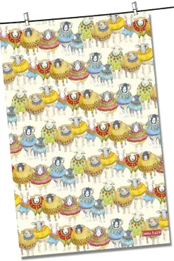 Emma Ball Sheep in Sweaters Tea Towel