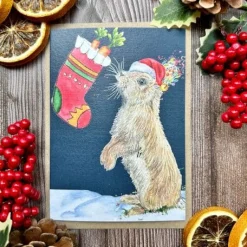 Jen Winnett Silent Night Christmas Bunny Eco-Friendly Card