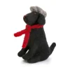 Amica Felt Sitting Black Labrador with Flat Cap & Scarf