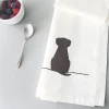Jin Designs Sitting Dog Tea Towel