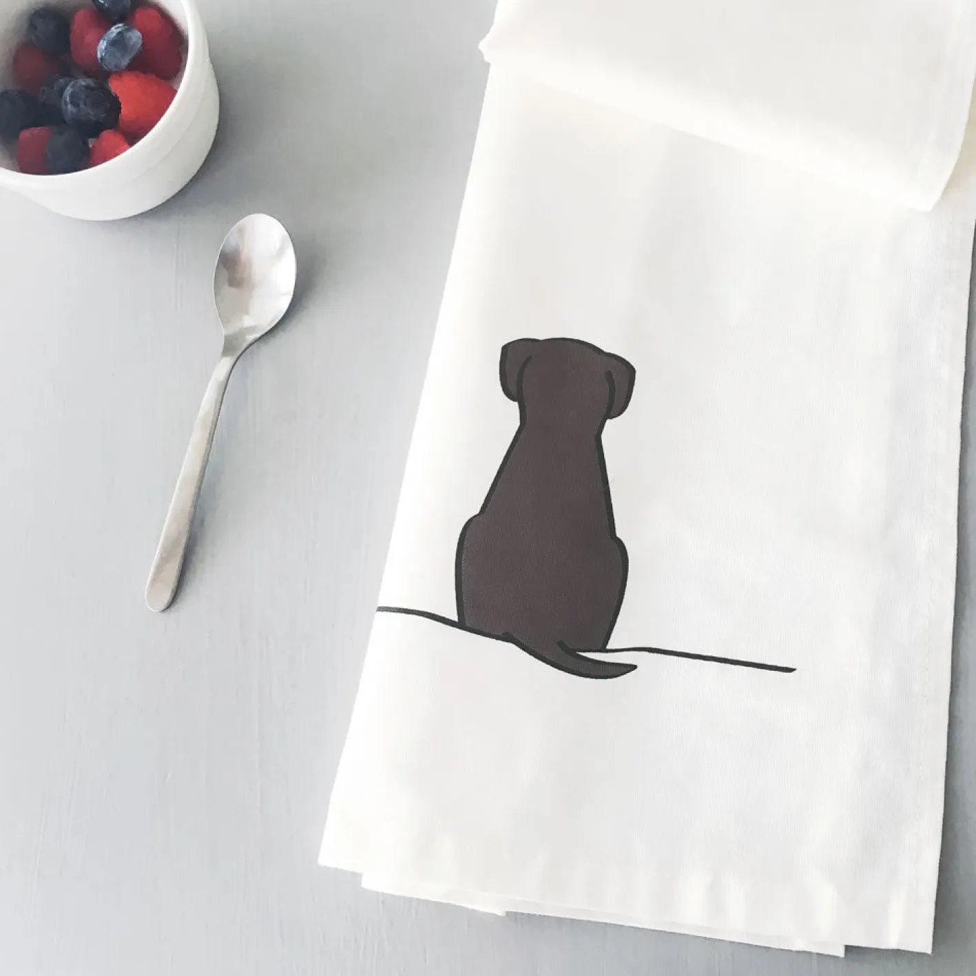 Jin Designs Sitting Dog Tea Towel