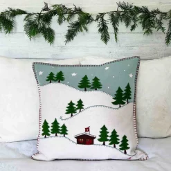 Jan Constantine Ski Cabin Pillow - Duck Egg Blue