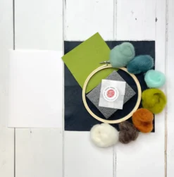 The Crafty Kit Co. Sleepy Fox in a Hoop Needle Felting Kit