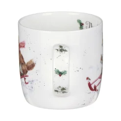 Wrendale Designs 'Sleigh Ride' Foxes Small Bone China Mug (11oz)
