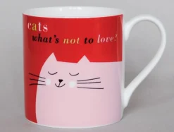 Repeat Repeat Smile Cat Face Red Mug