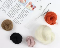 Hawthorn Handmade Snoozing Cat Brooch Felting Kit