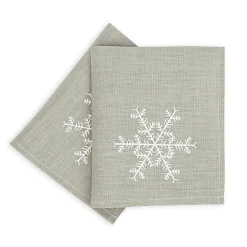 Ulster Weavers Snowflake Sterling Linen Napkin 2 pack