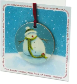 Emma Ball Snowman Melamine Bauble Card