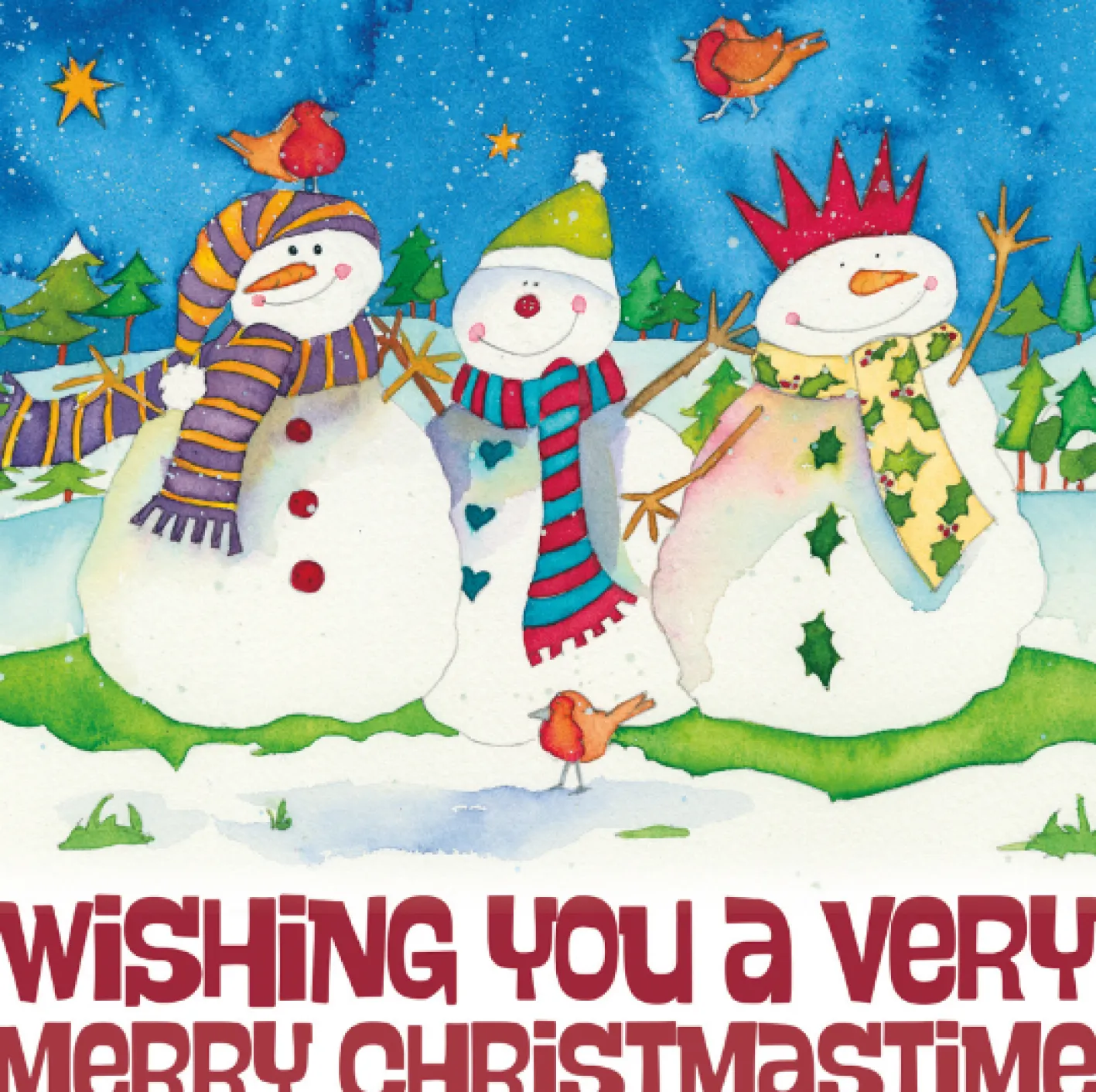 Emma Ball Snowmen Merry Christmas Pack of 6 Christmas Cards