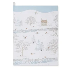 Sophie Allport Snowy Cottage Scene Tea Towel
