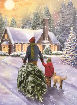 Alison Gardiner Snowy Village Advent Calendar Card