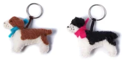 Amica Felt Spencer the Spaniel Key Ring - Pink