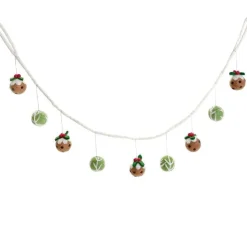Amica Felt Sprout and Christmas Pudding Garland