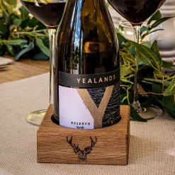 Selbrae Stag Prince Oak Wine Bottle Coaster