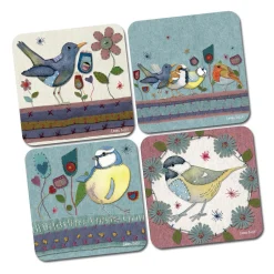 Emma Ball Stitched Birdies Coasters - Set of 4