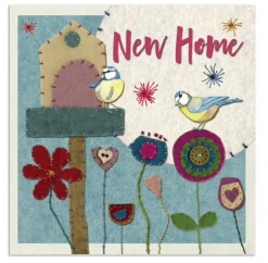 Emma Ball Stitched Birdies New Home Greetings Card