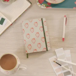 Sophie Allport Strawberries B6 Fabric Notebook