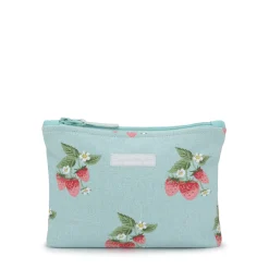 Sophie Allport Strawberries Blue Large Canvas Wash Bag