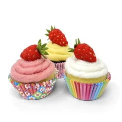 The Crafty Kit Co. Strawberry Cupcakes Needle Felting Craft Kit