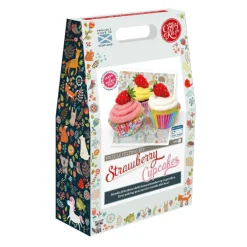 The Crafty Kit Co. Strawberry Cupcakes Needle Felting Craft Kit