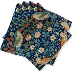 William Morris Strawberry Thief Navy Napkins - Set of 4