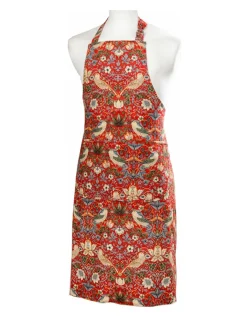 William Morris Strawberry Thief Red Cotton Apron