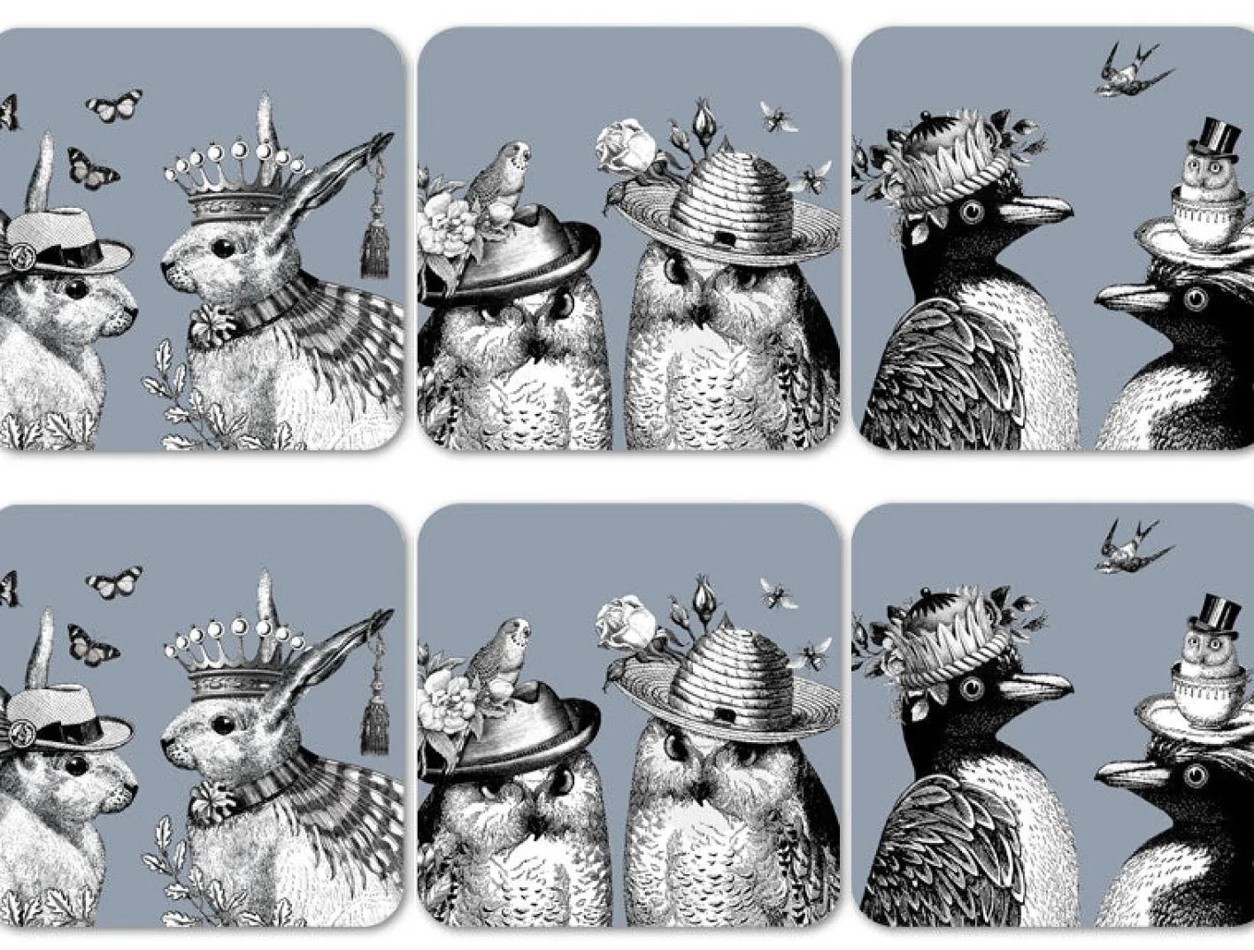 Repeat Repeat Sunday Best Grey Coasters Set of 6