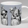 Repeat Repeat Sunday Best Owls Bone China Mug - Grey