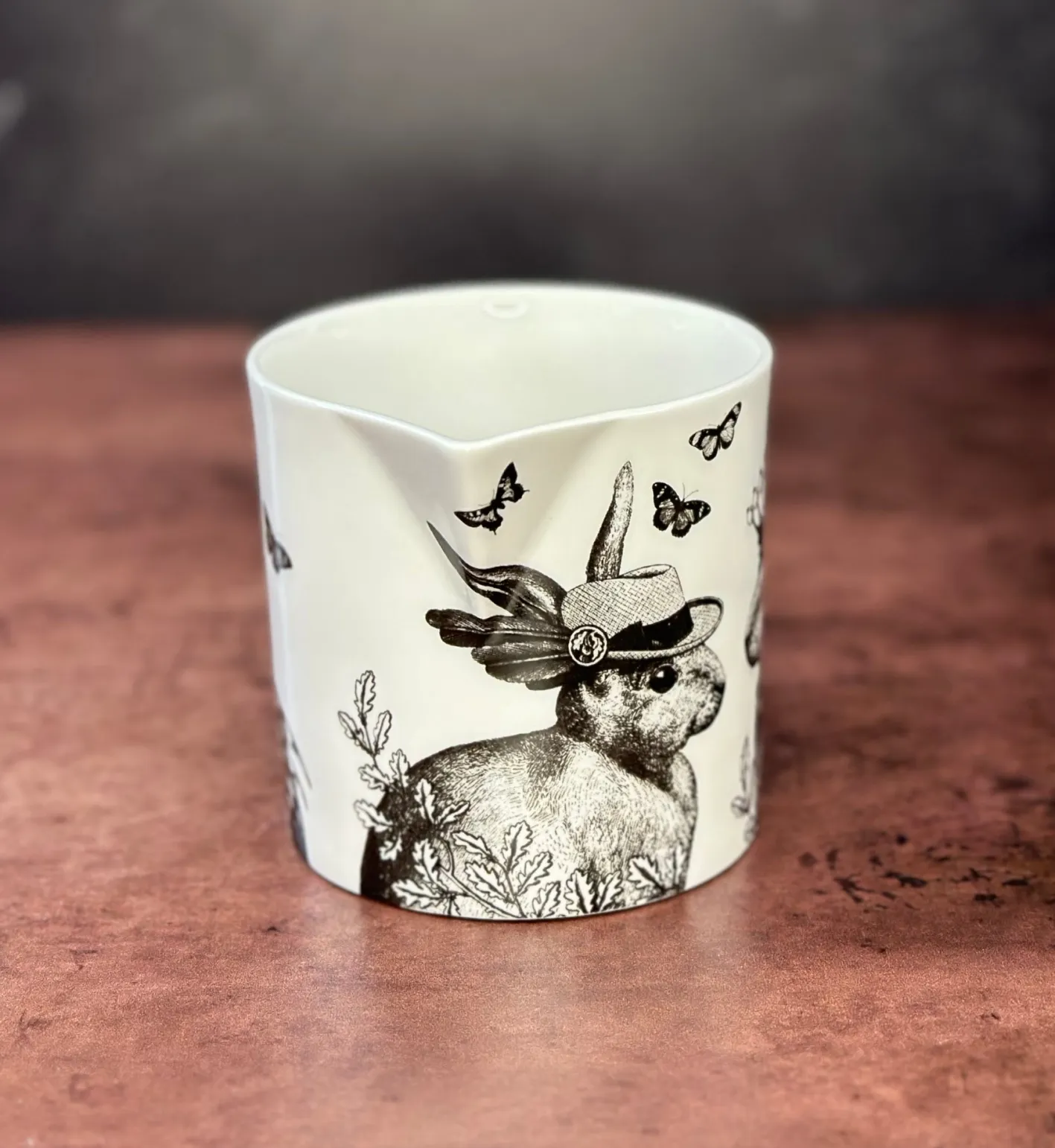 Repeat Repeat Sunday Best Rabbits Bone China Jug- White