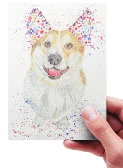 Jen Winnett Susan the Corgi Blank Greetings Eco Card