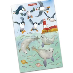 Emma Ball Swimming Seals Tea Towel