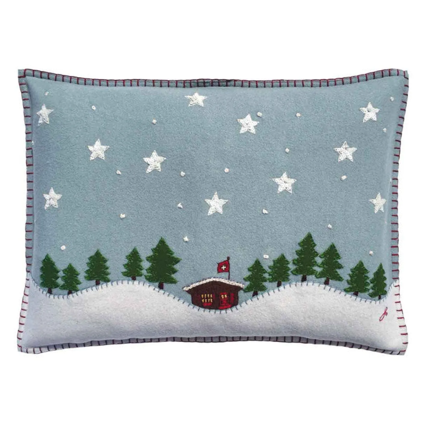 Jan Constantine Swiss Starry Night Pillow - Duck Egg Blue