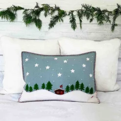 Jan Constantine Swiss Starry Night Pillow - Duck Egg Blue