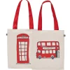 Victoria Eggs Telephone Box and London Bus Canvas Tote Bag