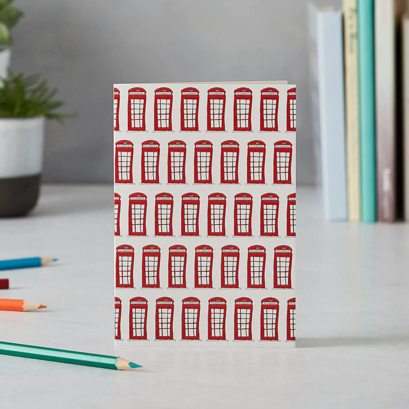 Victoria Eggs Telephone Boxes Greeting Card