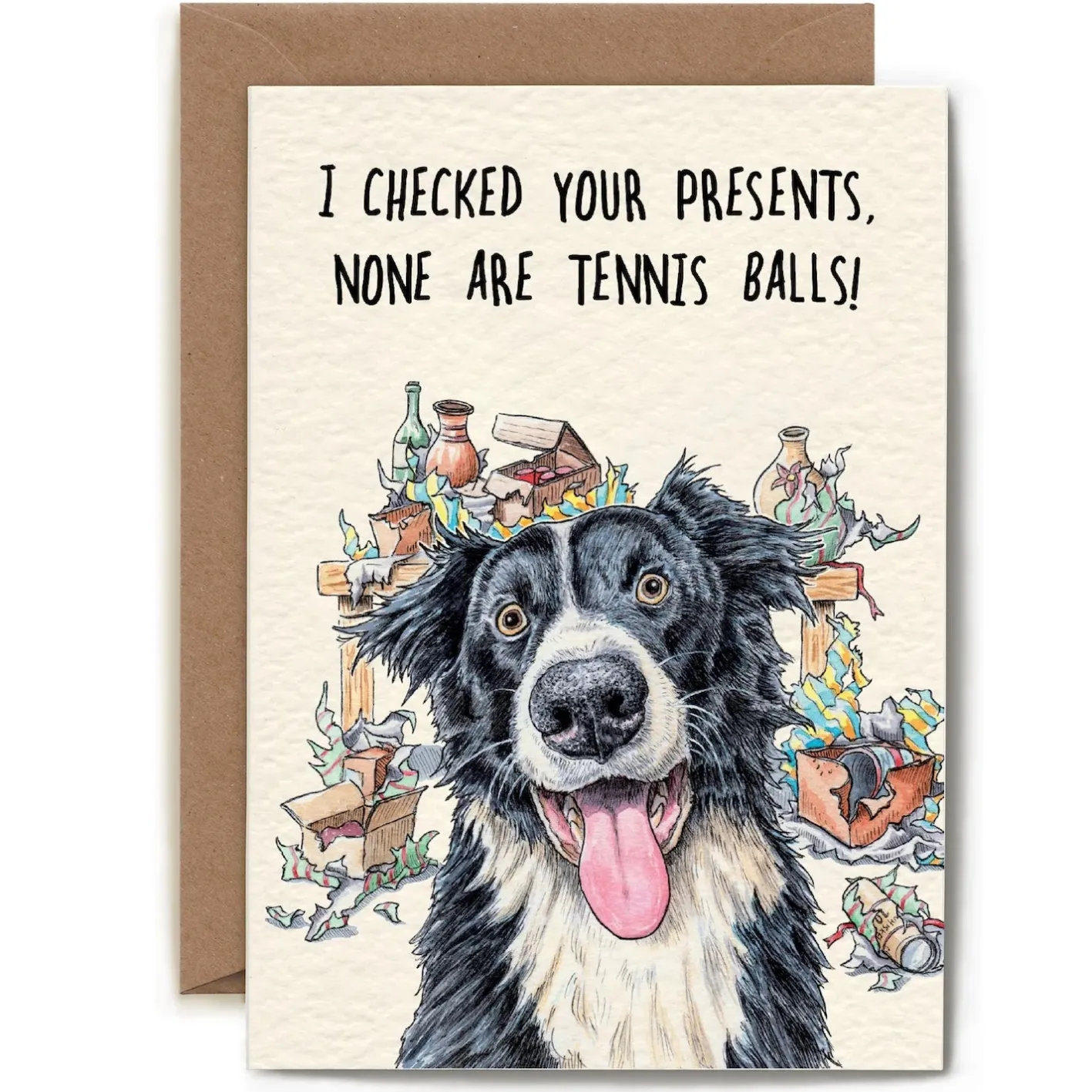 Bewilderbeest Tennis Balls Dog Greetings Card