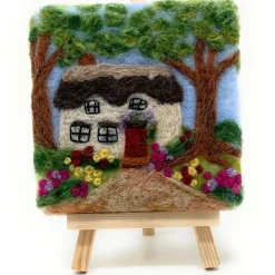 The Crafty Kit Co. Thatched Cottage Paint with Wool Needle Felting Kit