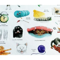 Yeti The Cat's Alphabet Tea Towel