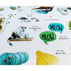 Yeti The Cat's Alphabet Tea Towel