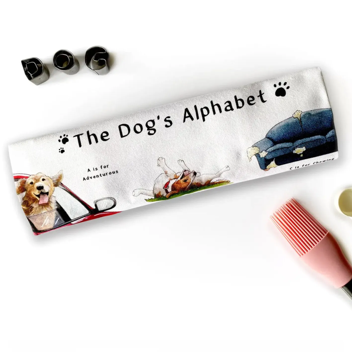 Yeti The Dog's Alphabet Tea Towel