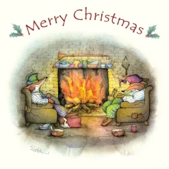 Moongazer Cards The Fireside at Christmas Greeting Card