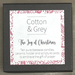 Cotton & Grey The Joy of Christmas Candle Set with Scripture Cards