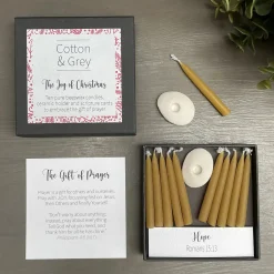 Cotton & Grey The Joy of Christmas Candle Set with Scripture Cards
