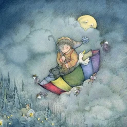 Moongazer Cards The Wind in a Frolic Greeting Card