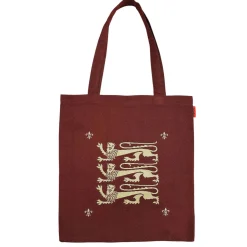 Signare Three Lions Red Flat Tote Bag